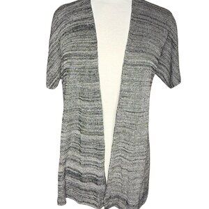Eileen Fisher Open Front Kimono Cardigan‎ Petite OS Black Tencel Short Sleeve